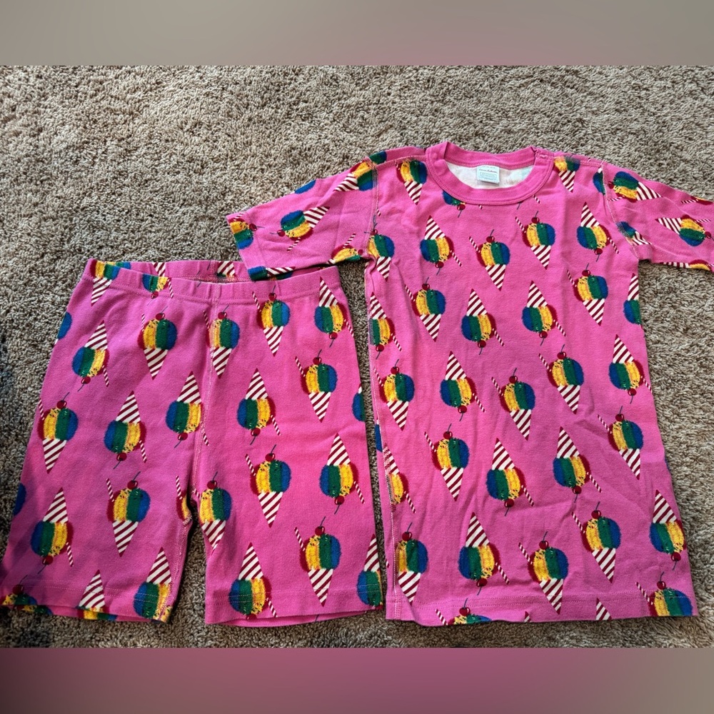 Hanna Andersson sz 160 14 girls pajamas pjs snow cone